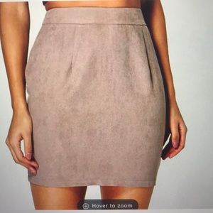 Suede Pencil Skirt